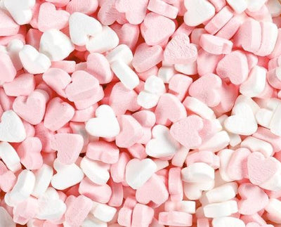 Fortune - Weiße und rosa Pfefferminzherzen, 250 Gramm