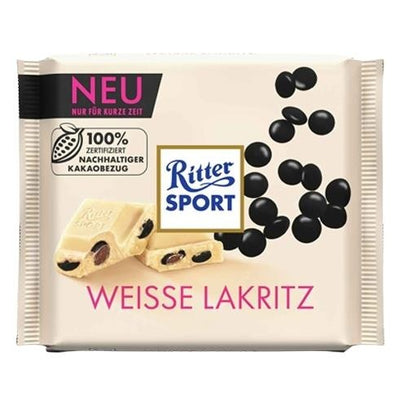 Ritter Sport - Weisse Lakritz/Witte Schokolade Met Lakritz 100 Gram