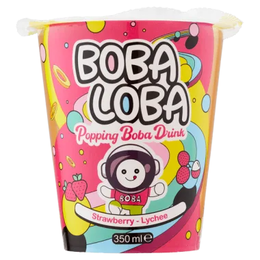 Boba Loba Bubble Tea – Erdbeere-Litschi 350 ml