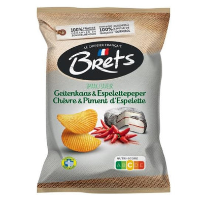 Brets - Geitenkaas & Espelettepeper Chips 125 Gram 10 Pieces