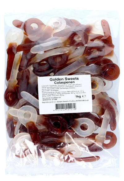 Goldene Süßigkeiten – Cola-Stifte 1 Kilo