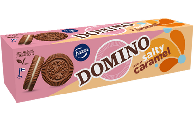 Fazer - Domino Salted Caramel Sandwich Biscuit 175 Gramm