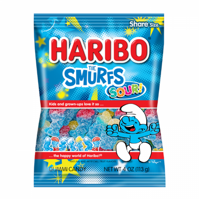 Haribo - Saure Schlümpfe, Wäschebeutel 113 Gramm