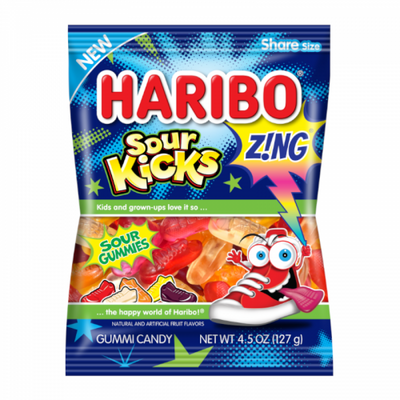 Haribo - Z!NG Sour Kicks Peg Bag 127 Gramm