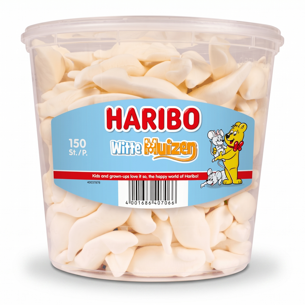 Haribo Silo Witte Muizen 150 Stuks 1050 Gram