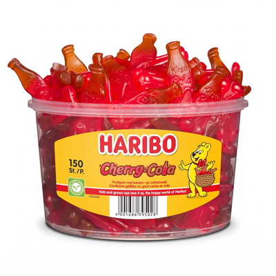 Haribo Silo Kers Cola Flesjes 150 Stück 1350 Gram