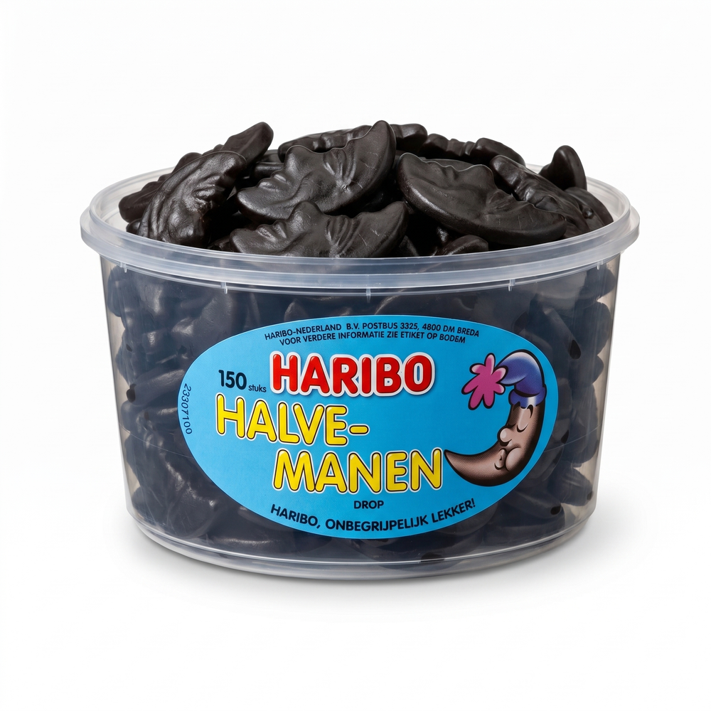 Haribo Silo Halve Drop Manen 150 Stuks 1350 Gram