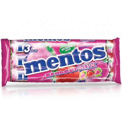 Mentos - Erdbeer Mix 3-Pack 114 Grammes
