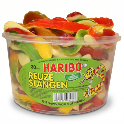 Haribo Reuze Slangen Candysilo 30 Pieces 1200 Gram