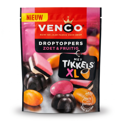 Venco - Droptoppers Zoet & Fruitig 225 Gram