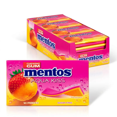Mentos Aqua Kiss Strawberry/Mandarijn Suikervrij 20 Stück