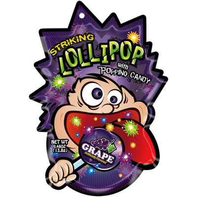 Striking - Lollipop with Popping Candy Grape 13.8 Gram