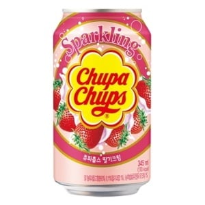 Chupa Chups - Boisson pétillante à la fraise 345 ml (importée de Corée)