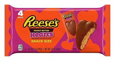 Cœurs au beurre de cacahuète Reese's, format collation 68 grammes