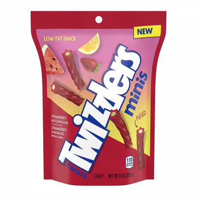 Twizzlers - Mini-torsades fourrées à la fraise et à la pastèque et à la limonade à la fraise 226 grammes