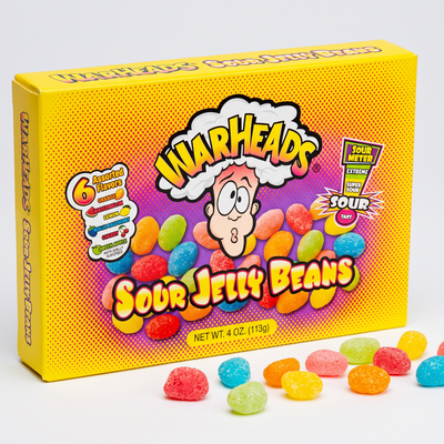 Warheads Sour Jelly Beans Box 113 Gram