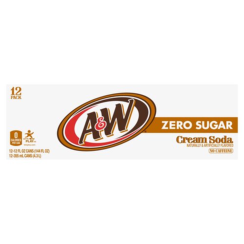 A&W - Zero Cream Soda 355ml 12 Blikjes ***THT 05-12-2025***