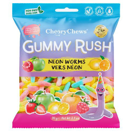 Gummy Rush - Neon Worms 90 Gram (Halal)