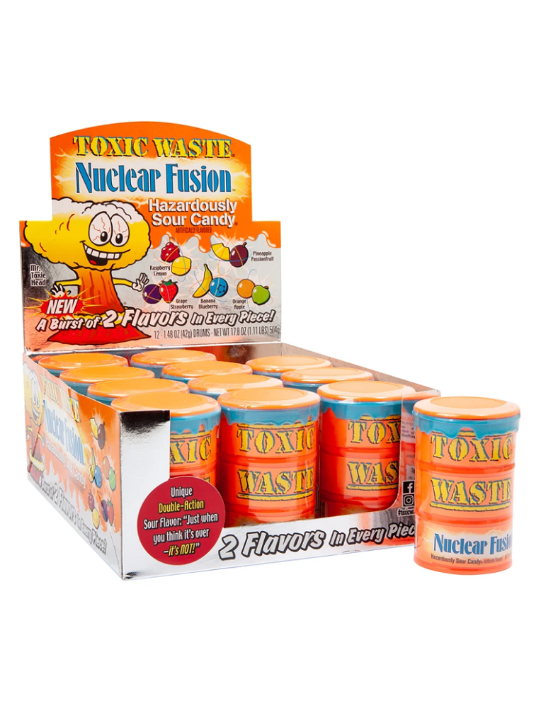 Toxic Waste -Nuclear Fusion Candy Drum 42 Gram 12 Stuks