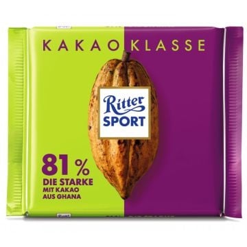 Ritter Sport - Kaka Klasse 81% Ghana Chocolate 100 Gram