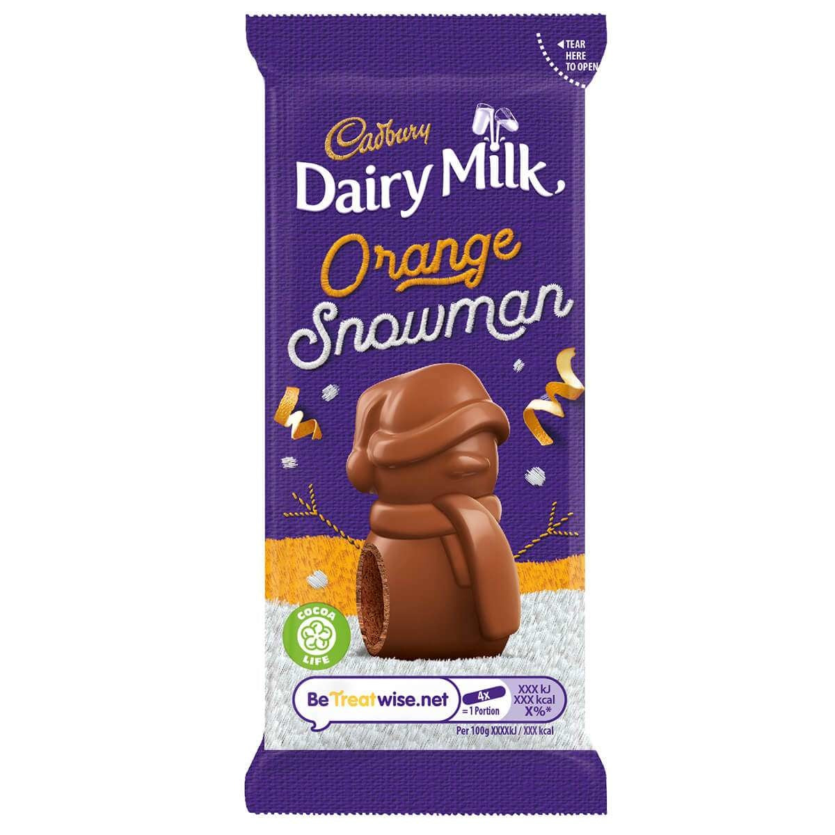 Cadbury - Dairy Milk Orangenmousse Schneemann 30 Gramm