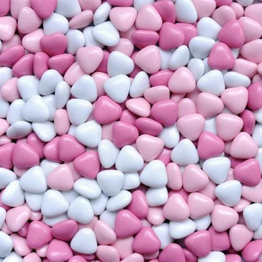 Chocolade Dragees Hartjes Roze Wit 900 Gram*