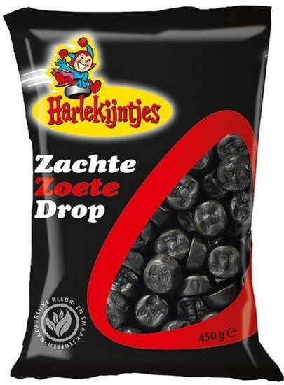 Harlekijntjes Drop Zoet 400 Gram 12 Zakken