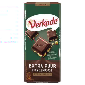 Verkade - Extra Puur Hazelnoot 111 Gram 10 Stuks
