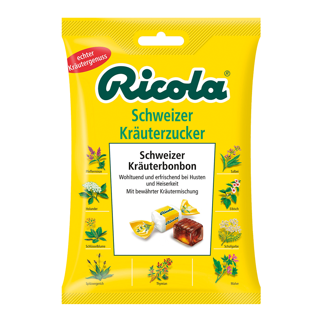 Ricola - Schweizer Kräuterzucker 75 Gramme (sans sucre)