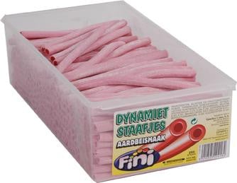 Fini - Dynamietstaafjes aardbei 250 stuks