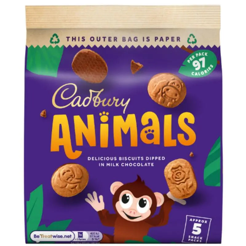 Cadbury - Mini Animals Choco Dipped Cookies in Pouch 99,5 Gram