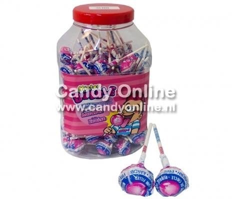 Fiesta Mister Bubble Gum Lollie Strawberry 100 Stuks