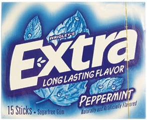 Wrigley's Extra Long Lasting Flavors Peppermint 15 Sticks