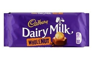 Cadbury Dairy Milk Whole Nut 120 Gram