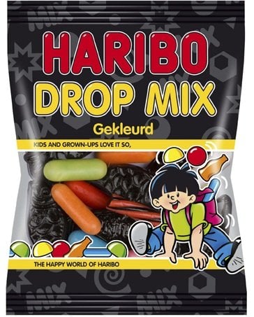 Haribo Drop Mix Gekleurd 250 Gram 12 Zakken