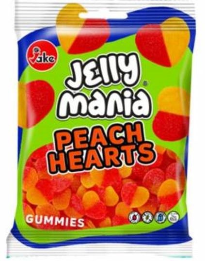Jake - Jelly Mania Peach Hearts 100 Gram (Halal)