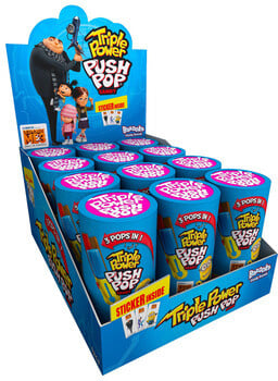 Bazooka - Triple Push Pop 12 Stuks