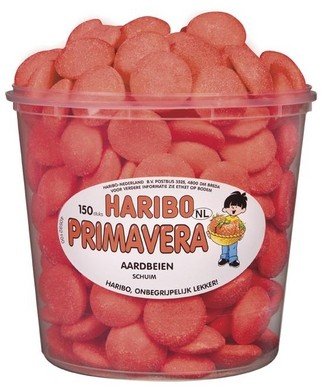 primavera haribo, aardbeien haribo, snoep aardbeien, gesuikerde, haribo, haribo spek, snoep haribo
