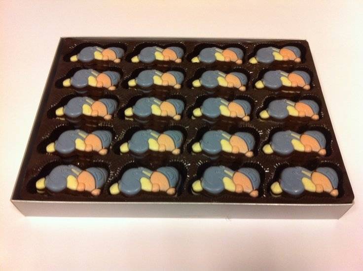 Chocolade Baby's Blauw  /-60 Stuks