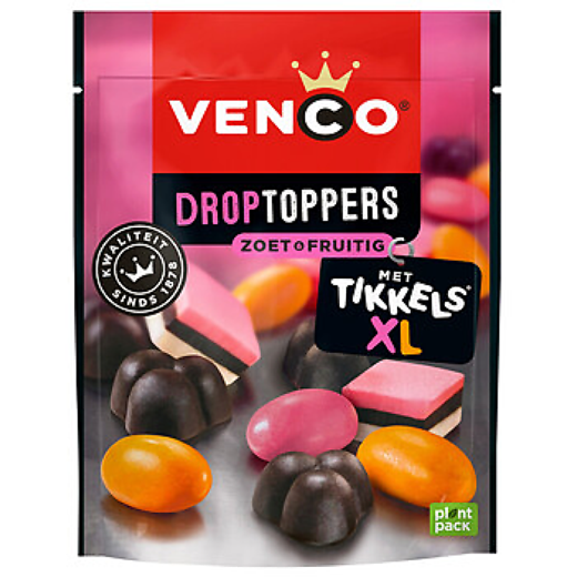 Venco - Droptoppers Zoet &amp; Fruitig 225 Gram