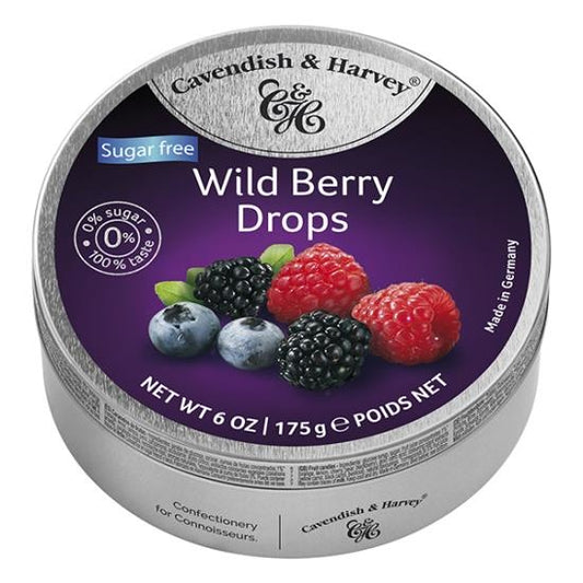 Cavendish & Harvey - Wild Berry Drops Suikervrij 175 Gram