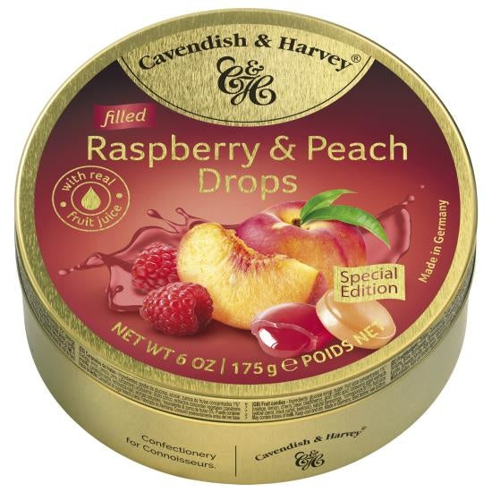 Cavendish & Harvey - Filled Raspberry & Peach Drops 175 Gram