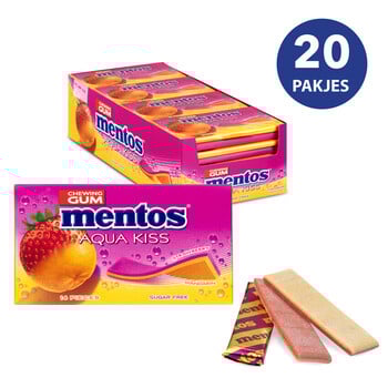 Mentos - Aquakiss Strawberry Mandarijn 20 Pakjes