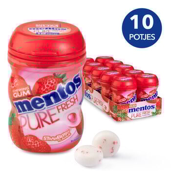 Mentos - Pure Fresh Strawberry Gum 10 Stuks