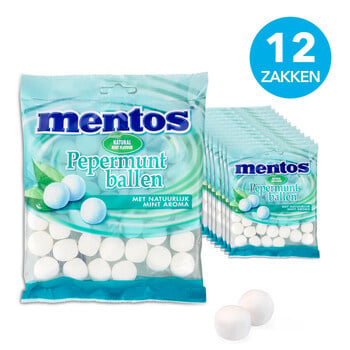 Mentos - Pepermuntballen 242 Gram 12 Pièces
