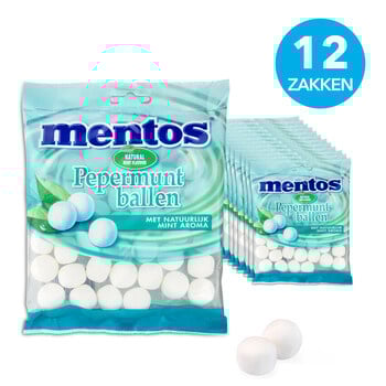 Mentos - Pepermuntballen 242 Gram 12 Stuks