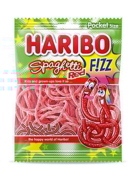 Haribo - Spaghetti Red Fizz 70 Gram 28 Stuks