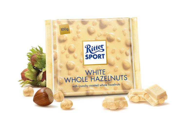 Ritter Sport White Whole Hazelnuts 100 Gram