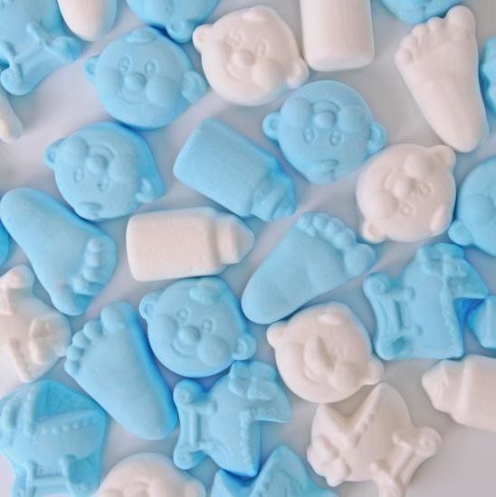 geboorte, snoepjes, blauw,