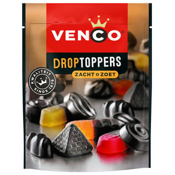 Venco - Liquoricetoppers Zacht Zoet 215 Gram 10 Pieces